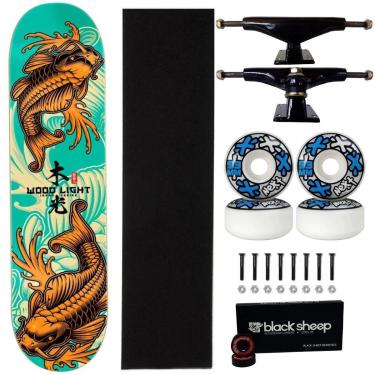 Imagem de Skate Wood Light Fish 8.5 Montado Truck 149mm Next 53mm 101a-Masculino