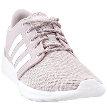 Imagem de Tênis de corrida feminino QT Racer da Adidas, Roxo gelo/calçado branco/granito claro, 8.5