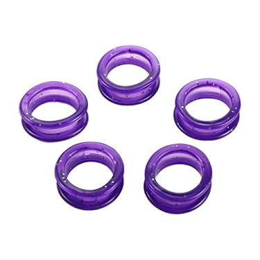 Imagem de Tesoura de silicone, 5 peças, ferramentas de corte de cabelo, adequadas para tesouras de cabeleireiro para animais de estimação, tesouras de barbeiro (roxo)