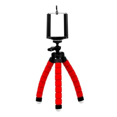Imagem de Tripé de telefone flexível, ajustável, esponja, estilo perna de polvo, mini suporte portátil com clipe para celular, smartphone, câmera digital, gira 360°, leve