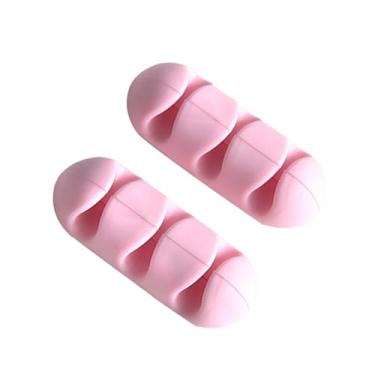 Imagem de Clip de Cabo Mesa Autoadesivo Organizador Cabos Plástico Suporte para Cabeceira Casa Carro Escritório 2pcs