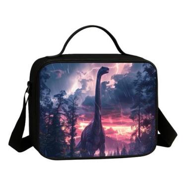 Imagem de Lancheira Termica Escolar Infantil Estampa Menino Floresta Dos Dinossa