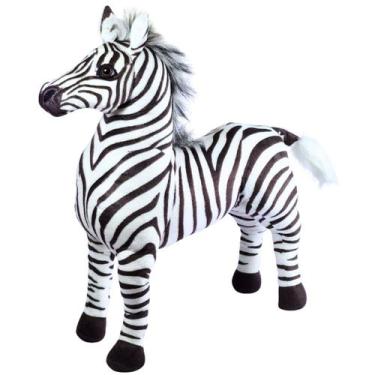 Imagem de Zebra de Pelúcia Realista Grande Articulada Decoração Safari - Nikity 
