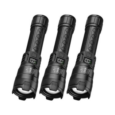 Imagem de Lanterna LED Ultra Brilhante 2000LM Recarregável Tipo-C Com Zoom De Lo