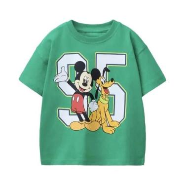 Imagem de Camiseta Infantil De Manga Curta Do Mickey Mouse, Casual, Verão, Ajust