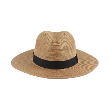 Imagem de Chapéu De Palha Unissex De Verão Moderno Para Praia E Sol, Estilo Fedo
