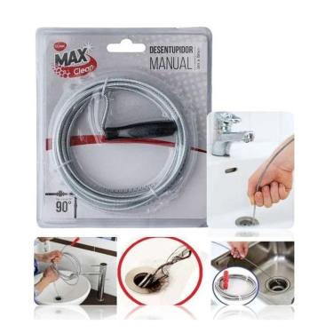 Imagem de Desentupidor Tubulação Manual Flexível Aço Cano Ralo 3m Pias