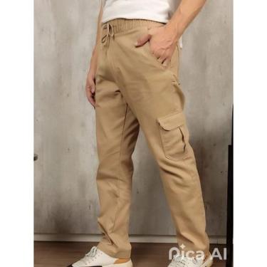 Imagem de Calça Cargo Skateboard Unissex Cores variadas - NIV DENIM, Bege escuro