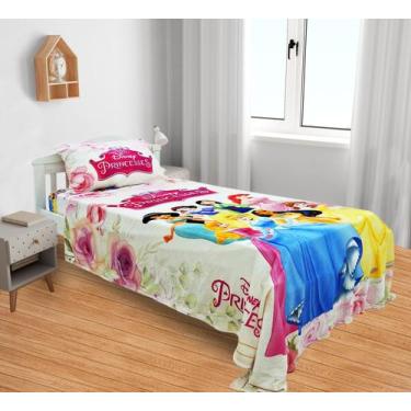 Imagem de Manta E Fronha Princesas Cobertor Fleece Solteiro 2pç MS-PRI1 - Fantas