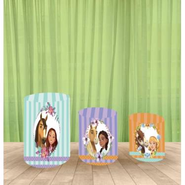 Imagem de Capa Para Trio De Mesas Cilindro Spirit 1 Kit 3 Capas - Fantasia Brás