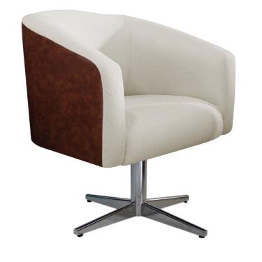 Imagem de Poltrona Luiza Giratória de Metal Corano Nozes Bege