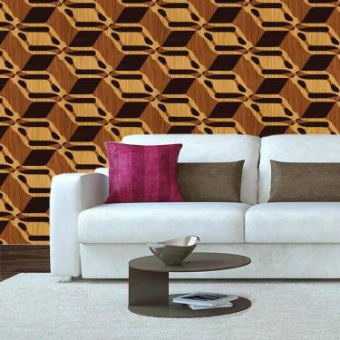 Imagem de Papel De Parede Madeira Tatajuba Claro E Escuro Autocolante