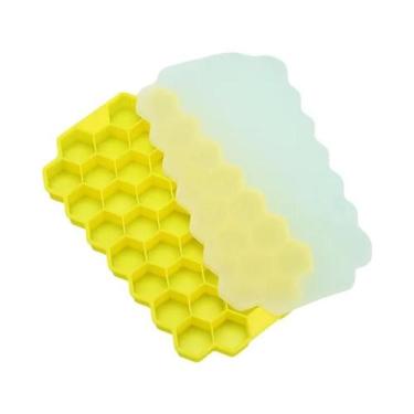 Imagem de Forma De Gelo De Silicone Reutilizável Com Tampa, Grau Alimentício, Em