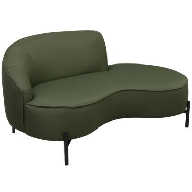 Imagem de Sofá Curvo 3 Lugares 180cm Braço Dir. Thommy Pés Preto Linho Verde - Nexta Casa
