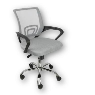 Imagem de Cadeira De Escritório Oficial Begonia Tela Mesh Ergonômica Cinza 1