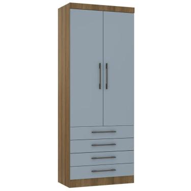 Imagem de Guarda Roupa Modulado 90cm 2 Portas 4 Gavetas Delphi Avelã/grey L01 - Mpozenato