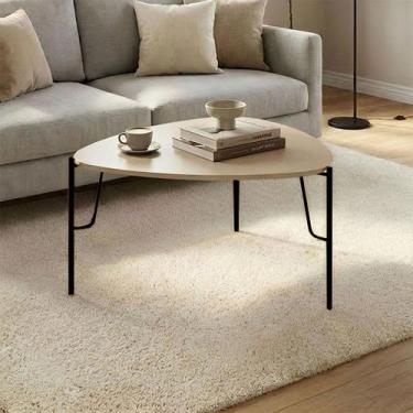 Imagem de Mesa de Centro para Sala 31cm com Pés em Metal 100% MDF - Casa Lar Inc