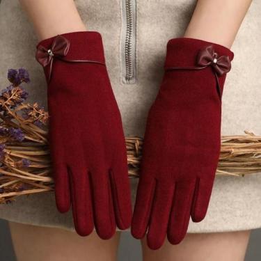 Imagem de Luvas Femininas Com Tela Sensível Ao Toque, Forradas De Veludo, À Prov