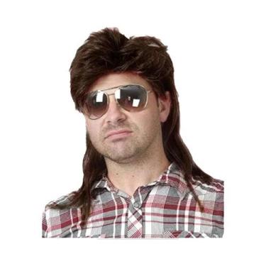 Imagem de Peruca Masculina De Hip Hop Com Desenho Animado, Estilo Mullet, Sintét