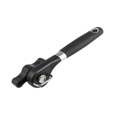 Imagem de Abridor De Latas Manual Em Aço Inoxidável Com Borda Lisa E Botão Girat