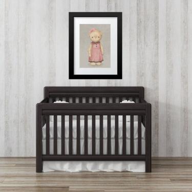 Imagem de Quadro Infantil Retrô Ursa De Vestido - 60x48cm
