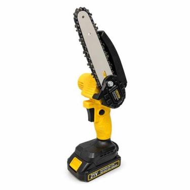 Imagem de Mini Motosserra Elétrica 6 Pol Com Bateria Recarregável Bivolt Chave P