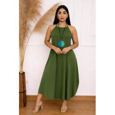 Imagem de Vestido Alcinha Com Bolso - nascimentomodas2020, Verde militar, G