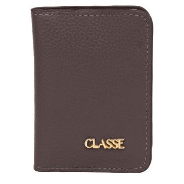 Imagem de Carteira feminina classe couro slim porta cartões, Chocolate