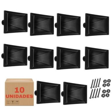 Imagem de Kit 10 Cornetas LC 100 Retangular Caixa Som Com Parafusos - Permak