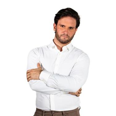 Imagem de Camisa Social Masculina Manga Longa Pulse Zimen, Branco, g