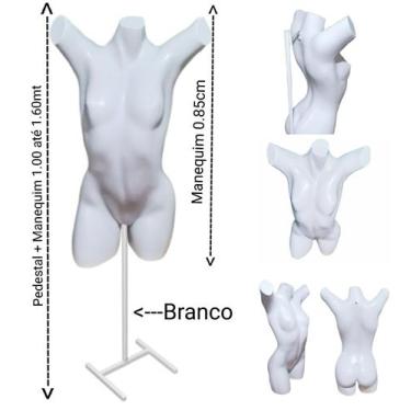 Imagem de Manequim feminino (Meio corpo Cláudia Raia N.38) branco + pedestal H b