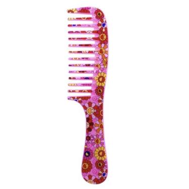 Imagem de Pente Dentes Largos 19cm Estampa Floral Desembaraçar C1451 - JW SHOP, 