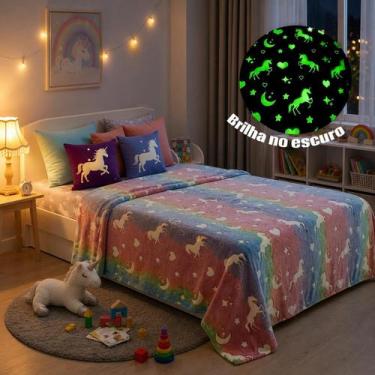 Imagem de Manta Infantil Brilha no Escuro 2,00x1,80m Casal Antialérgica Microfib