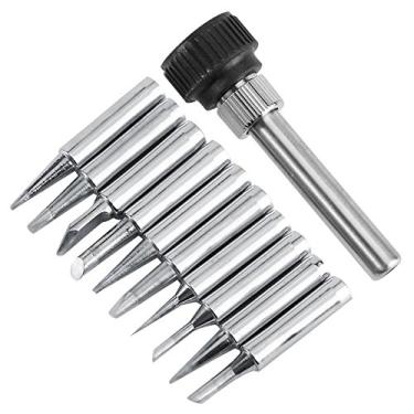 Imagem de Série 900M-T Base de cobre sem chumbo conjunto de pontas de ferro de solda galvanoplastia ferro e níquel forma de solda de baixa temperatura substituível IBK 1.2D 1.6D 2.4D 3.2D 2C 3C 4C [10 pcs pontas + 1 manga de retenção]