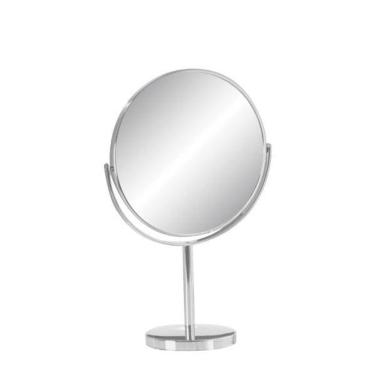 Imagem de Espelho Para Maquiagem De Mesa Dupla Face 5X Aumento Cromado
