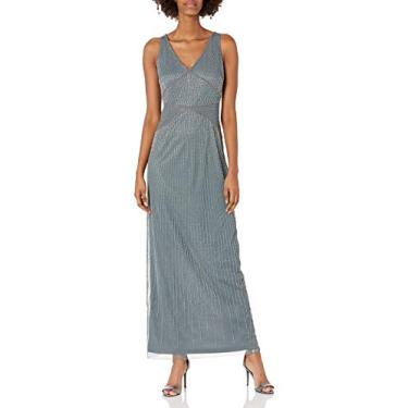 Imagem de Adrianna Papell Vestido longo feminino com contas, Granito verde, 46