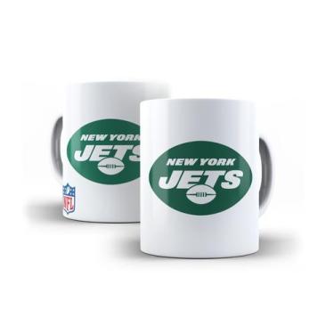 Imagem de Caneca Branca Porcelana New York Jets Nfl Futebol Americano + Caixinha
