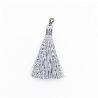 Imagem de 5-10-20 Pçs Coil Bind Thread Thread Tassel Fringe Pingente DIY Artesanato Rayon Borlas Trim Vestuário Cortinas Decoração Brincos Componentes de Jóias, cinza, 5 PCS