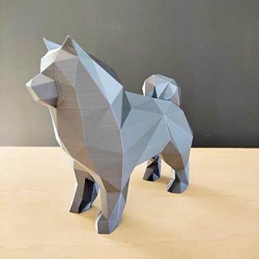 Imagem de Chow-chow Decorativo - Estatueta 10cm De Altura - Toque 3d Cor:Cinza
