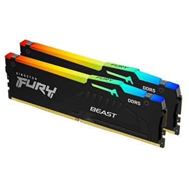 Imagem de Kingston FURY Beast RGB 32 GB (2 x 16 GB) 5200MT/s DDR5 CL36 Kit de memória de desktop com 2 | Tecnologia de sincronização infravermelha | AMD Expo | Plug N Play | KF552C36BBEAK2-32