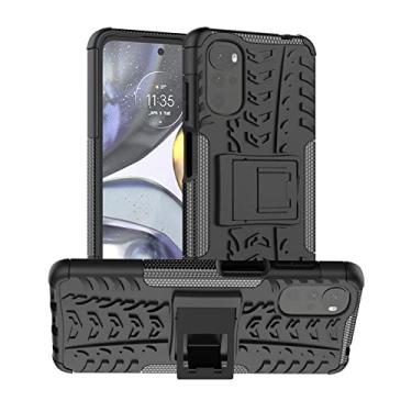 Imagem de YUNCHAO Caixa de telefone Para Motorola Moto G22/E32 Textura do pneu TPU + Caixa de telefone PC com suporte capa para celular