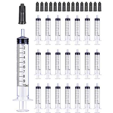 Imagem de Pacote com 30 seringas de plástico de 10 ml com tampa, ótimo para medir, reabastecer rega e alimentar animais de estimação (não estéril) (10 ml)