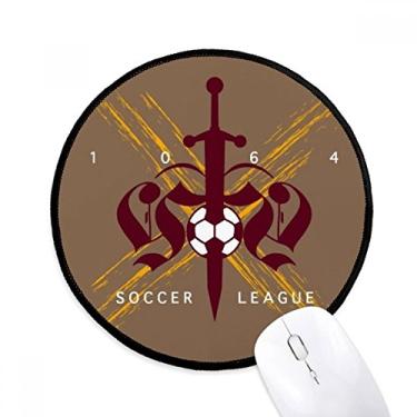 Imagem de DIYthinker Totem de espada de idade média da liga de futebol mousepad desktop escritório tapete redondo para computador