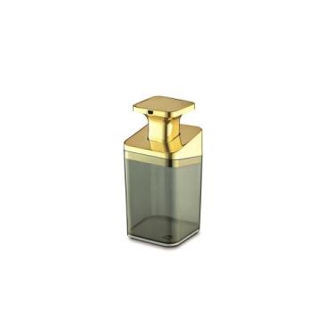 Imagem de Porta Sabonete Liquido Preto Dourado Dispenser Quadrado - Uz