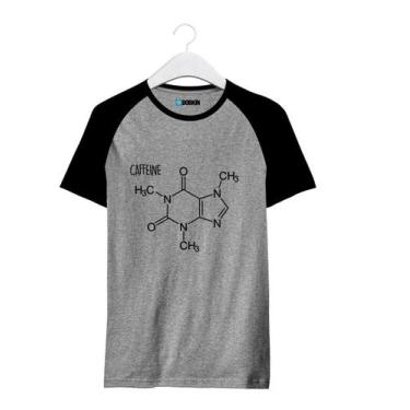 Imagem de Camiseta Raglan Formula Cafeina Elemento Químico - Café - Loja Bobkin