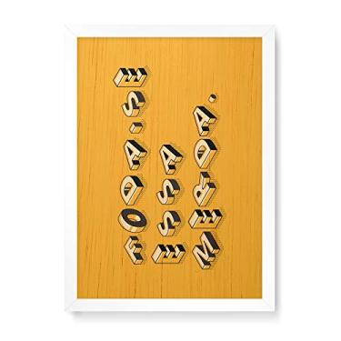 Imagem de Arte Maníacos Quadro Decorativo em Madeira Foda-se Essa Merda - 23x16,25cm (Moldura caixa em laca branca)