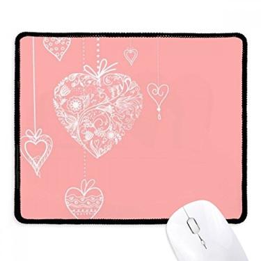 Imagem de Mousepad rosa coração flores dia dos namorados borda costurada tapete de borracha para jogos