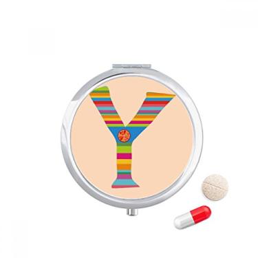 Imagem de Porta-comprimidos com estampa de frutas laranja Y alfabeto caixa de armazenamento de medicamentos dispensador de recipiente