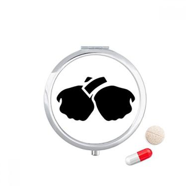 Imagem de Estojo de comprimidos com desenho de punho de gestos, caixa de armazenamento de medicamentos