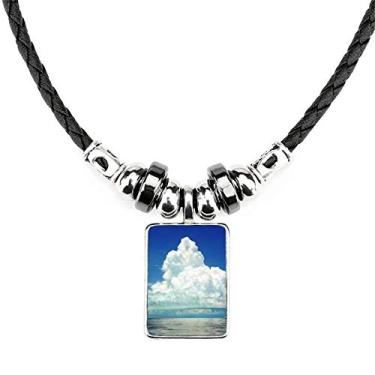 Imagem de DIYthinker Colar Ocean Sky Water Science Nature Picture Jewelry Torque Leather Rope Pendant